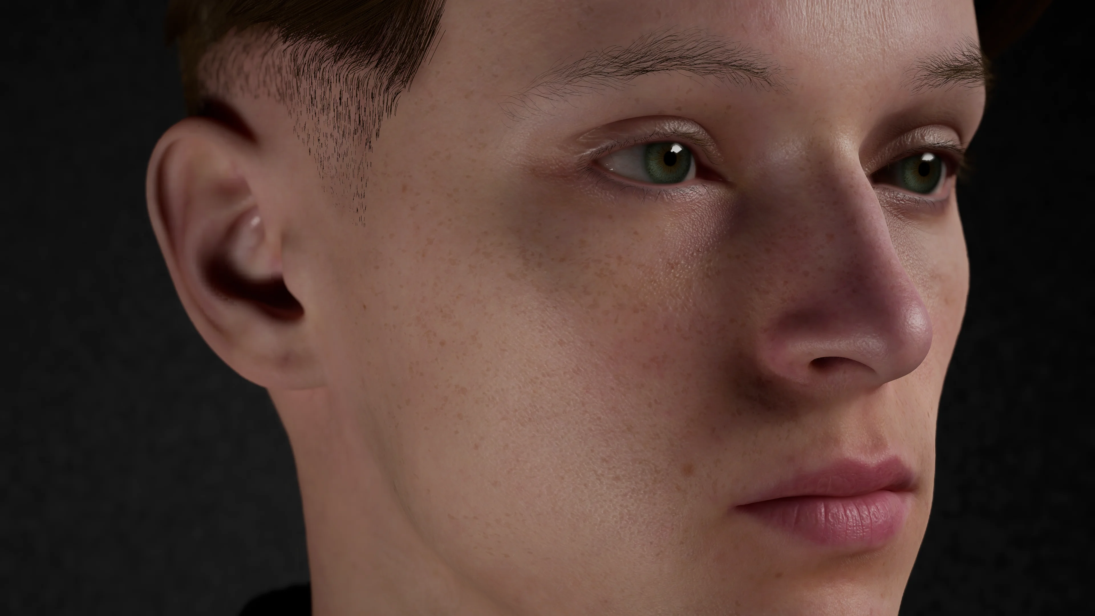 Gesichts-Nahaufnahme Render.