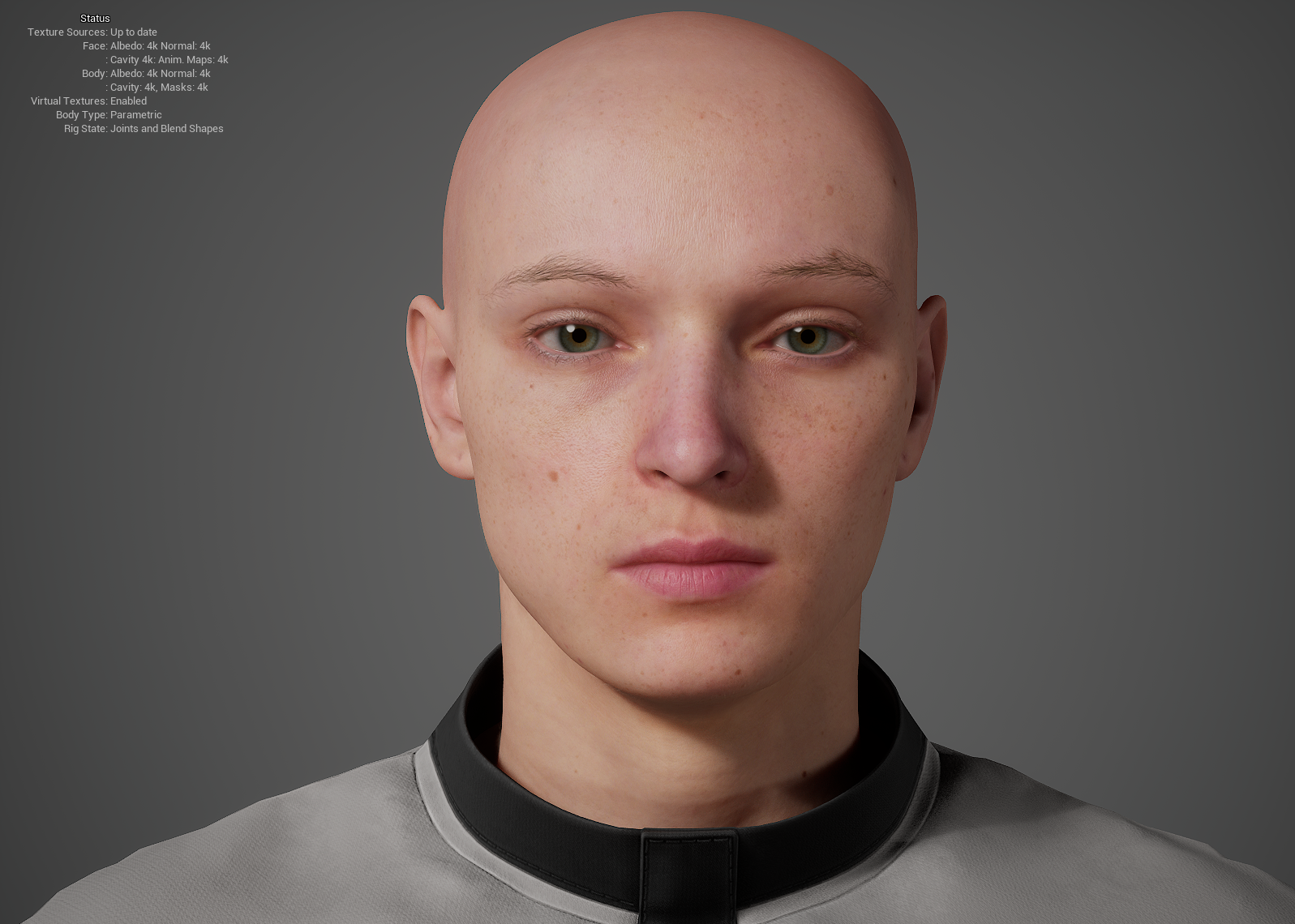 完成したMetaHumanキャラクター。