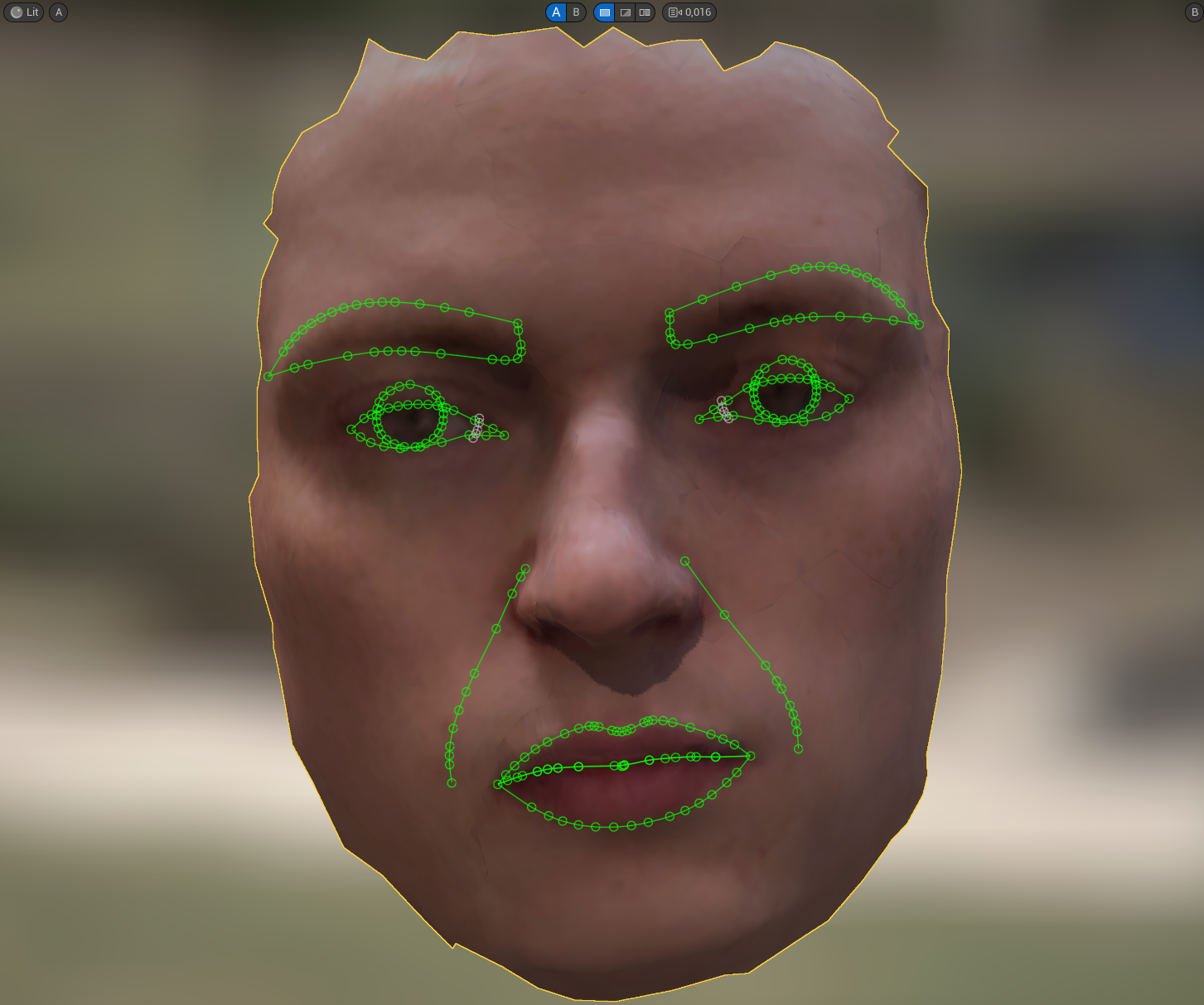 トラックされたマーカー付きIdentity。